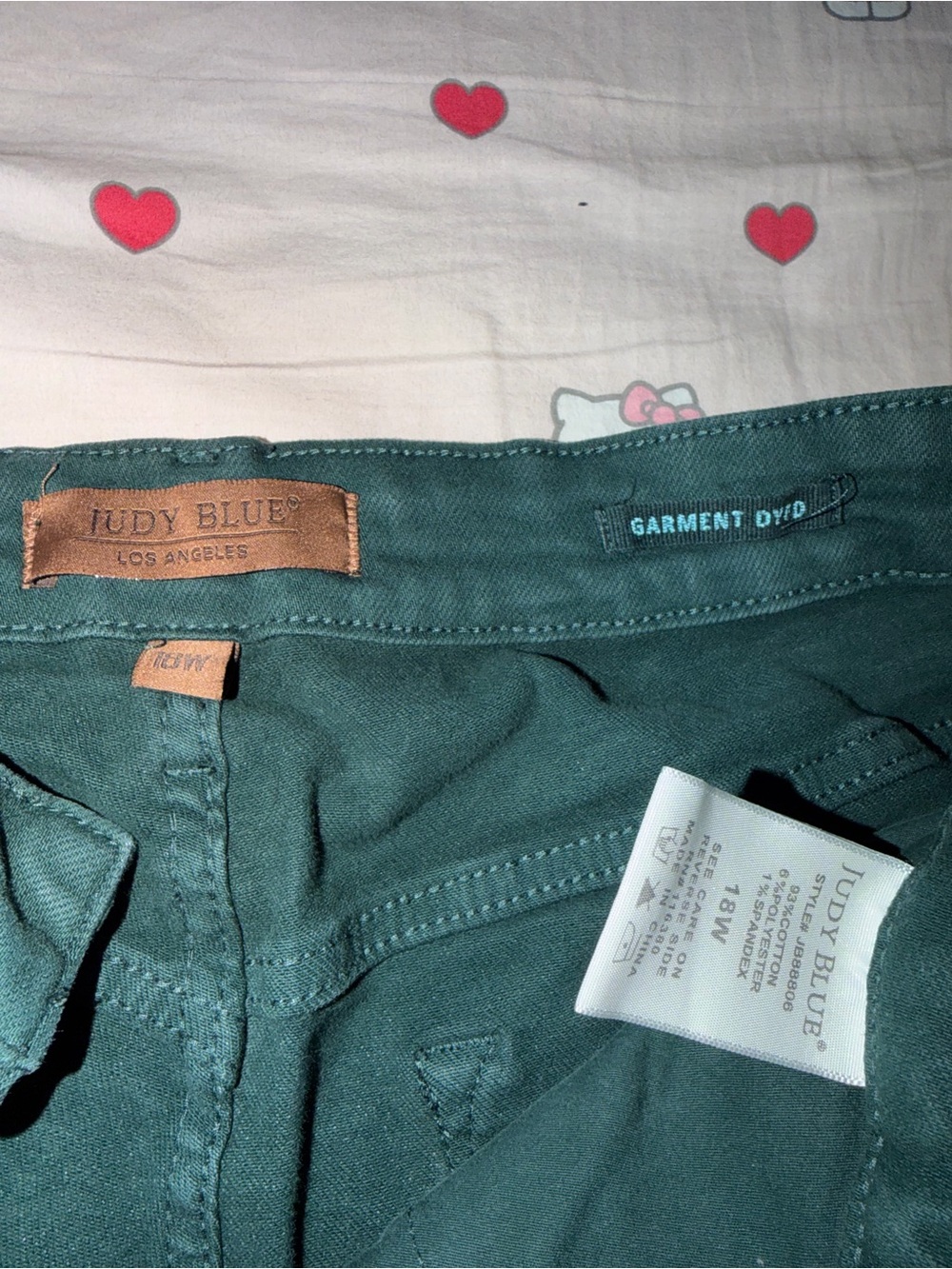 Judy Blue Dark Teal Wide Leg Jeans - Picture 2 of 4